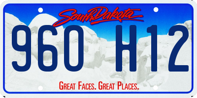 SD license plate 96OH12
