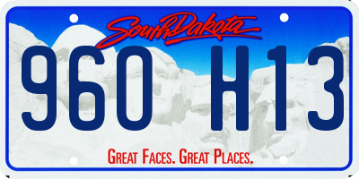 SD license plate 96OH13