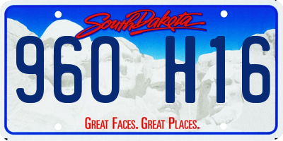 SD license plate 96OH16
