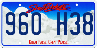 SD license plate 96OH38