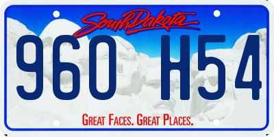 SD license plate 96OH54