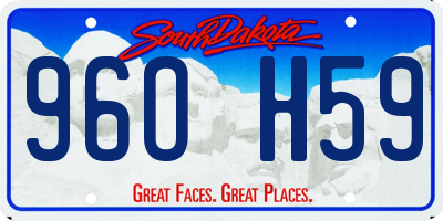 SD license plate 96OH59