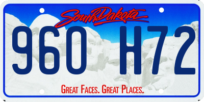 SD license plate 96OH72