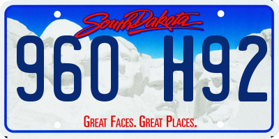 SD license plate 96OH92