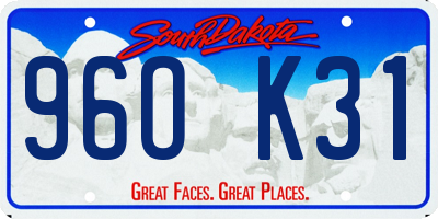 SD license plate 96OK31