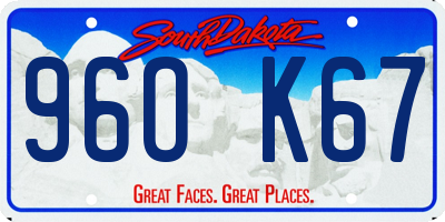 SD license plate 96OK67