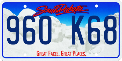 SD license plate 96OK68