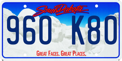 SD license plate 96OK80
