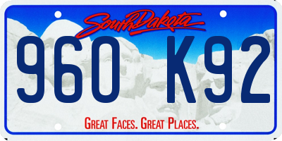 SD license plate 96OK92