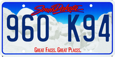SD license plate 96OK94
