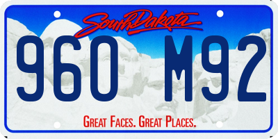 SD license plate 96OM92