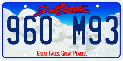 SD license plate 96OM93