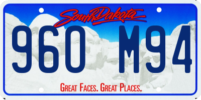SD license plate 96OM94