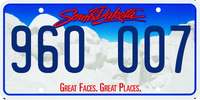SD license plate 96OO07