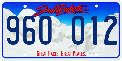 SD license plate 96OO12