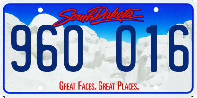 SD license plate 96OO16