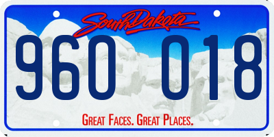 SD license plate 96OO18