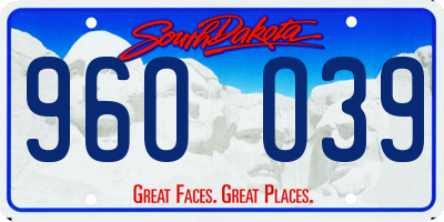 SD license plate 96OO39