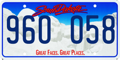 SD license plate 96OO58