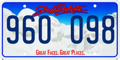 SD license plate 96OO98