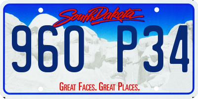 SD license plate 96OP34