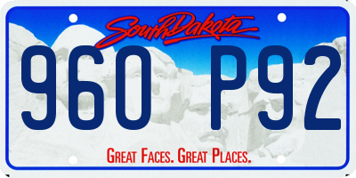 SD license plate 96OP92