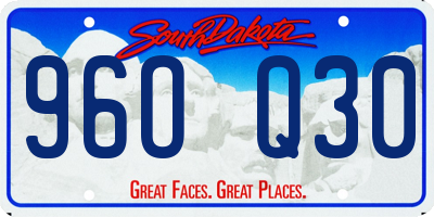 SD license plate 96OQ30
