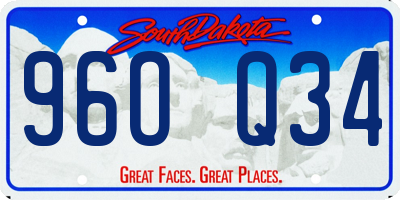SD license plate 96OQ34