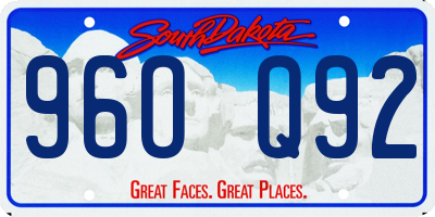 SD license plate 96OQ92