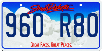 SD license plate 96OR80