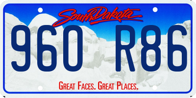 SD license plate 96OR86