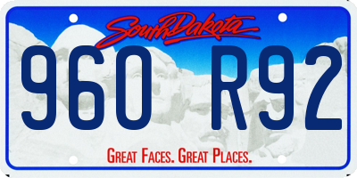 SD license plate 96OR92