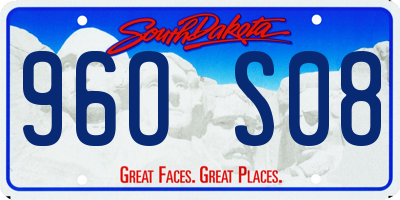 SD license plate 96OS08