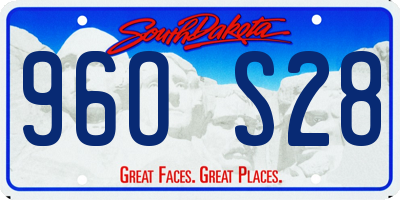 SD license plate 96OS28