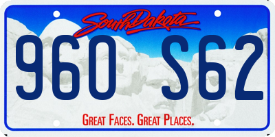 SD license plate 96OS62