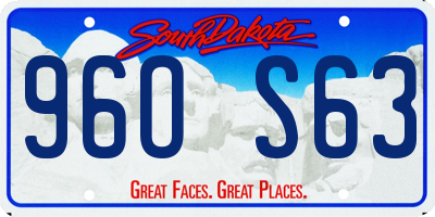 SD license plate 96OS63