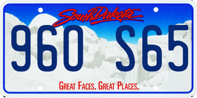 SD license plate 96OS65