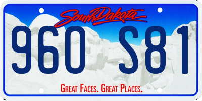 SD license plate 96OS81