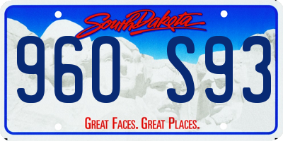 SD license plate 96OS93