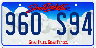 SD license plate 96OS94