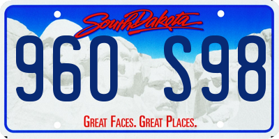 SD license plate 96OS98