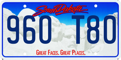 SD license plate 96OT80