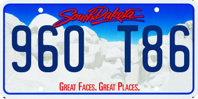 SD license plate 96OT86