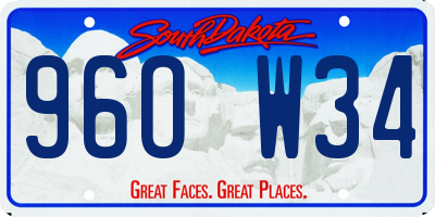 SD license plate 96OW34