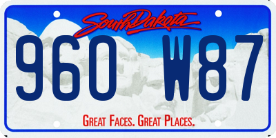 SD license plate 96OW87