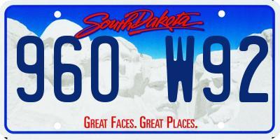 SD license plate 96OW92