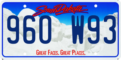SD license plate 96OW93