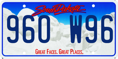 SD license plate 96OW96