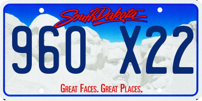 SD license plate 96OX22