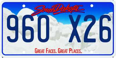SD license plate 96OX26